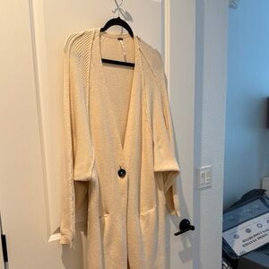 Free People Cream Cardigan Sweater